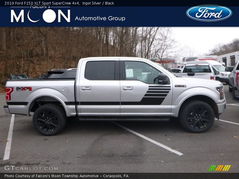 Ingot Silver / Black 2019 Ford F150 XLT Sport SuperCrew 4x4