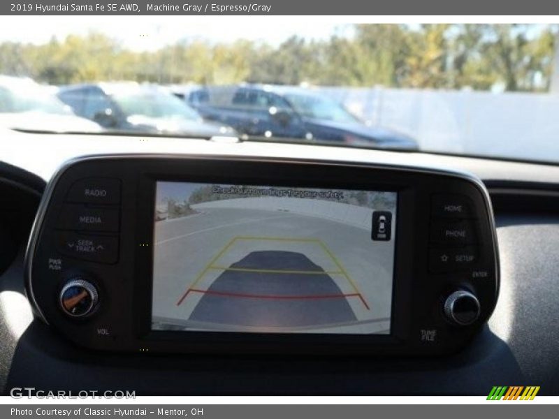 Machine Gray / Espresso/Gray 2019 Hyundai Santa Fe SE AWD