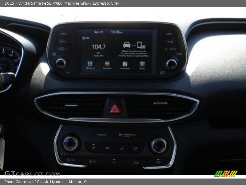 Machine Gray / Espresso/Gray 2019 Hyundai Santa Fe SE AWD