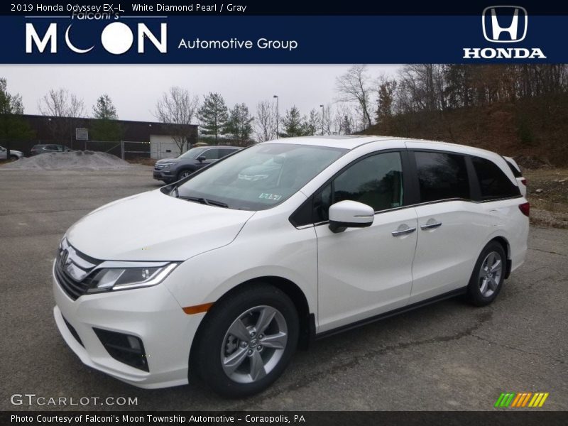 White Diamond Pearl / Gray 2019 Honda Odyssey EX-L