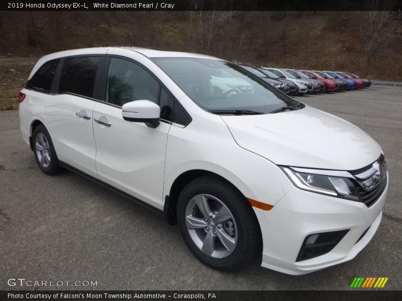 White Diamond Pearl / Gray 2019 Honda Odyssey EX-L