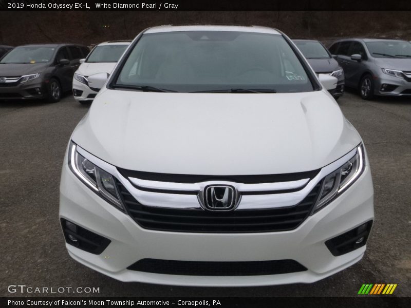 White Diamond Pearl / Gray 2019 Honda Odyssey EX-L