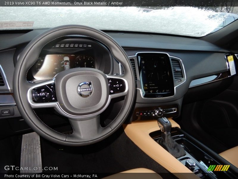 Onyx Black Metallic / Amber 2019 Volvo XC90 T6 AWD Momentum