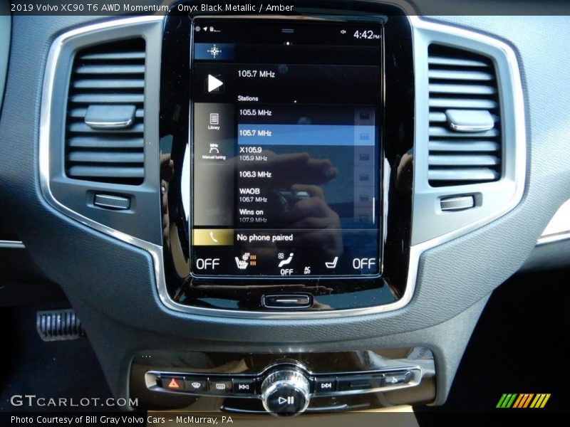 Onyx Black Metallic / Amber 2019 Volvo XC90 T6 AWD Momentum