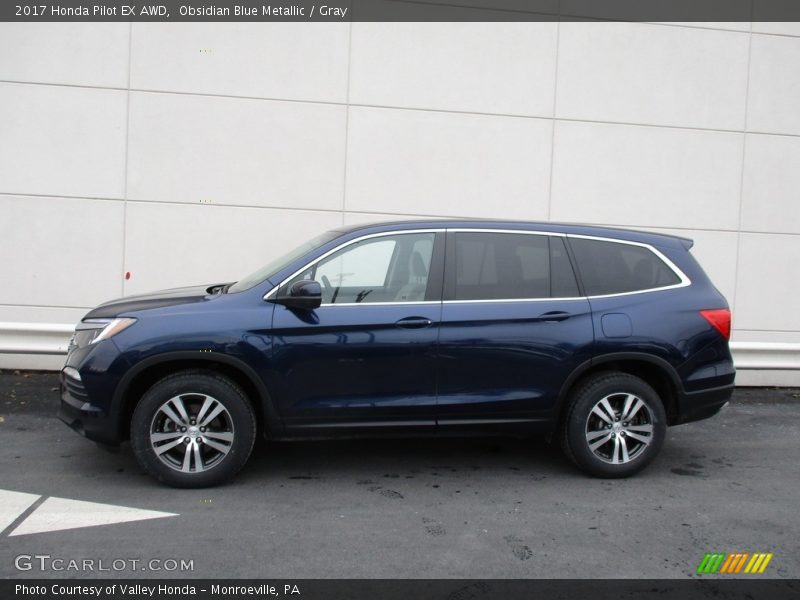 Obsidian Blue Metallic / Gray 2017 Honda Pilot EX AWD