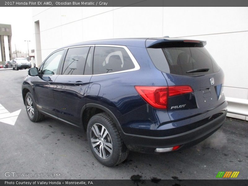 Obsidian Blue Metallic / Gray 2017 Honda Pilot EX AWD