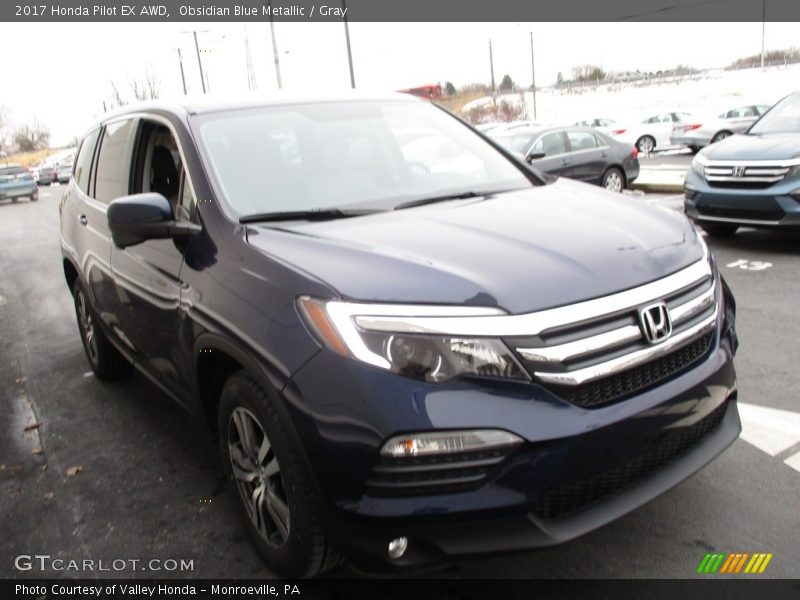 Obsidian Blue Metallic / Gray 2017 Honda Pilot EX AWD