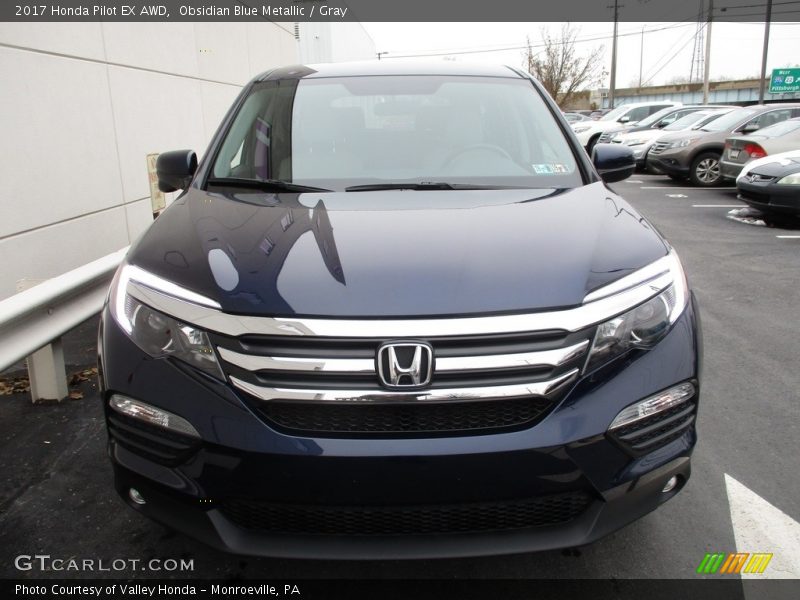 Obsidian Blue Metallic / Gray 2017 Honda Pilot EX AWD