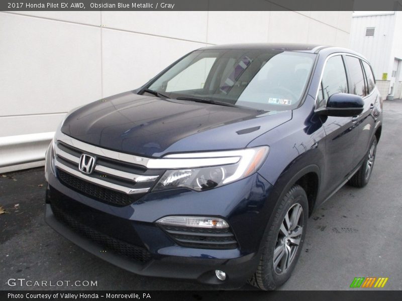Obsidian Blue Metallic / Gray 2017 Honda Pilot EX AWD