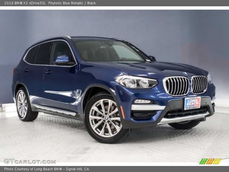 Phytonic Blue Metallic / Black 2019 BMW X3 sDrive30i
