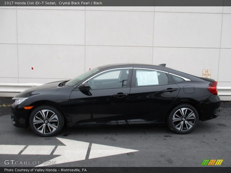 Crystal Black Pearl / Black 2017 Honda Civic EX-T Sedan