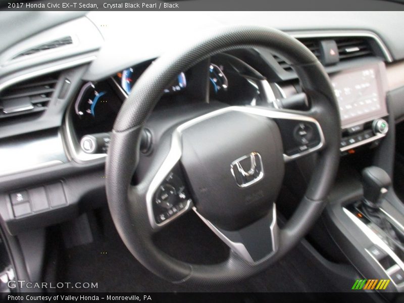 Crystal Black Pearl / Black 2017 Honda Civic EX-T Sedan