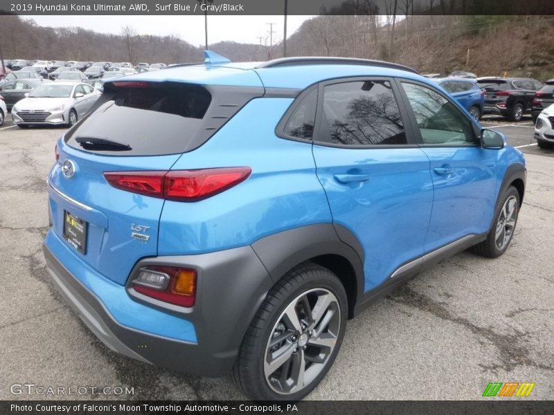 Surf Blue / Gray/Black 2019 Hyundai Kona Ultimate AWD