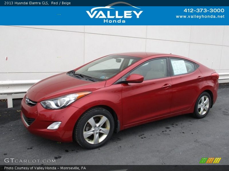 Red / Beige 2013 Hyundai Elantra GLS