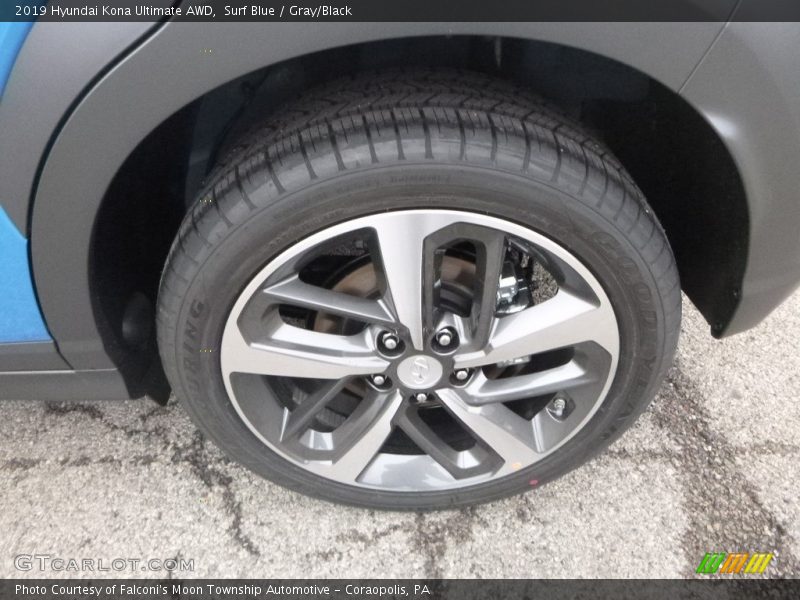 Surf Blue / Gray/Black 2019 Hyundai Kona Ultimate AWD