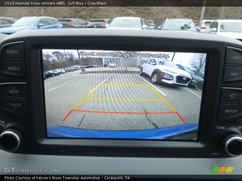 Surf Blue / Gray/Black 2019 Hyundai Kona Ultimate AWD