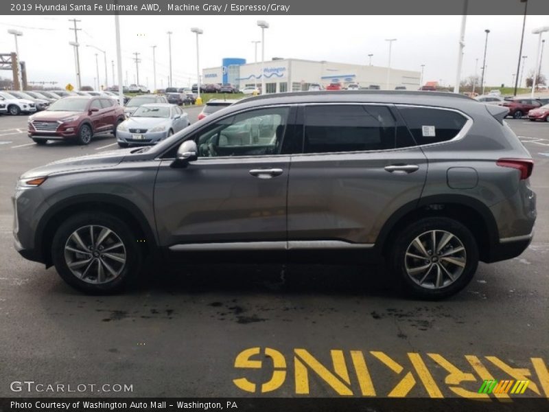Machine Gray / Espresso/Gray 2019 Hyundai Santa Fe Ultimate AWD