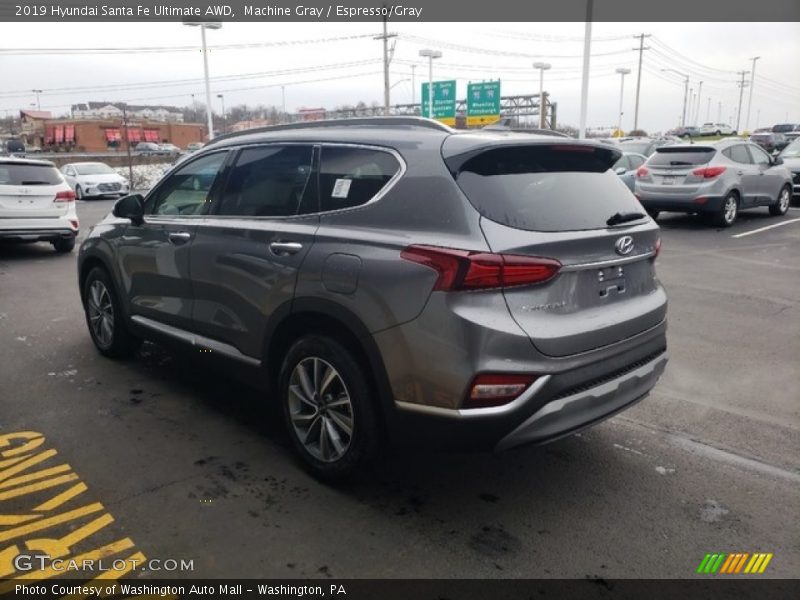 Machine Gray / Espresso/Gray 2019 Hyundai Santa Fe Ultimate AWD