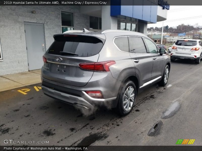 Machine Gray / Espresso/Gray 2019 Hyundai Santa Fe Ultimate AWD