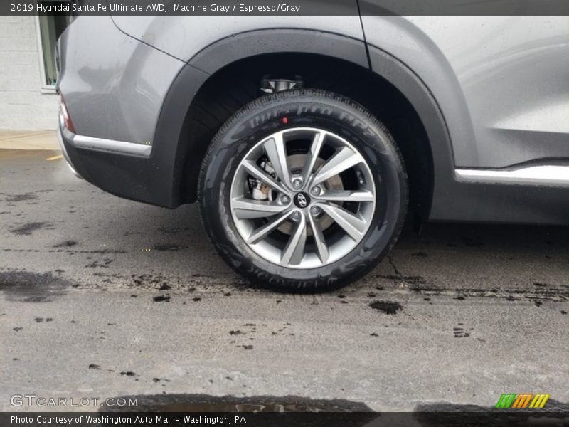 Machine Gray / Espresso/Gray 2019 Hyundai Santa Fe Ultimate AWD