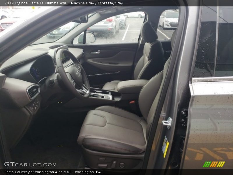 Machine Gray / Espresso/Gray 2019 Hyundai Santa Fe Ultimate AWD