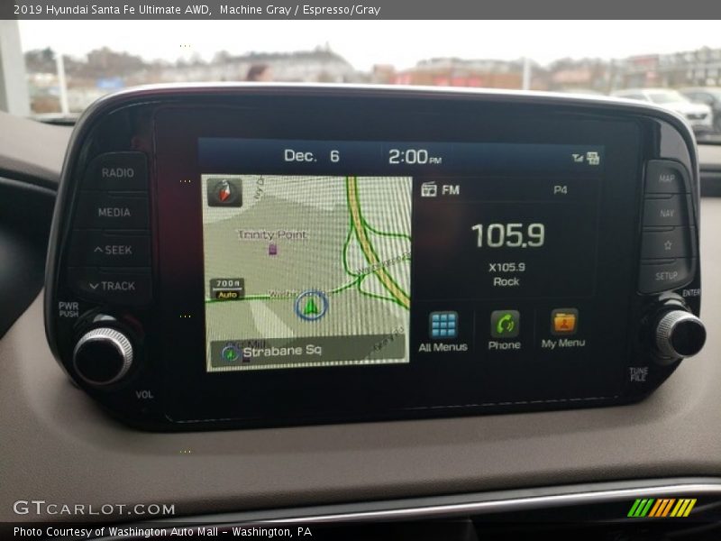 Machine Gray / Espresso/Gray 2019 Hyundai Santa Fe Ultimate AWD