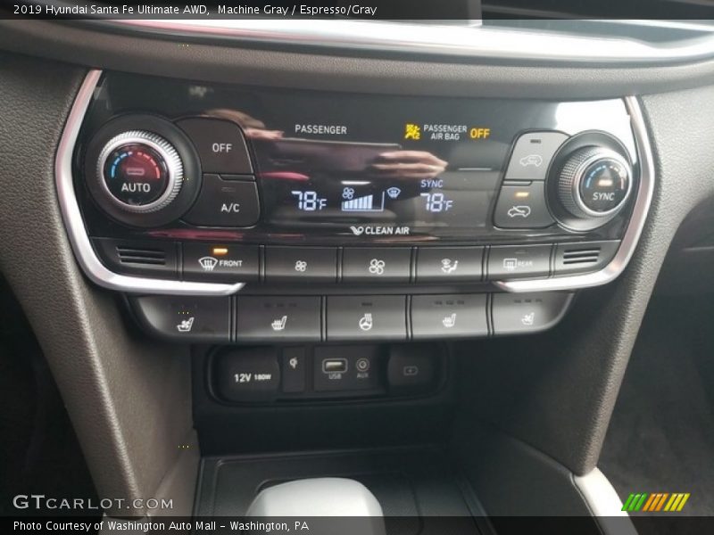 Machine Gray / Espresso/Gray 2019 Hyundai Santa Fe Ultimate AWD