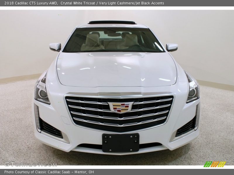Crystal White Tricoat / Very Light Cashmere/Jet Black Accents 2018 Cadillac CTS Luxury AWD