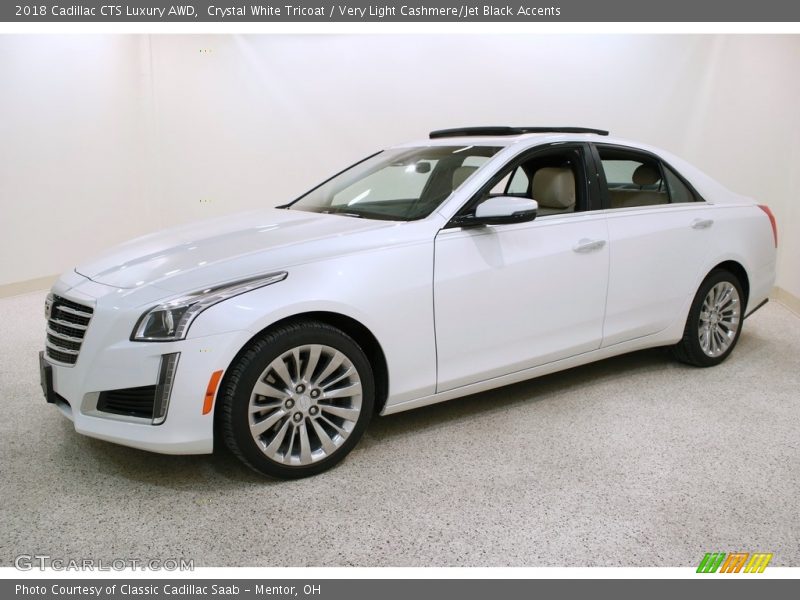 Crystal White Tricoat / Very Light Cashmere/Jet Black Accents 2018 Cadillac CTS Luxury AWD