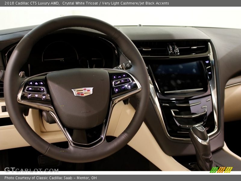 Crystal White Tricoat / Very Light Cashmere/Jet Black Accents 2018 Cadillac CTS Luxury AWD