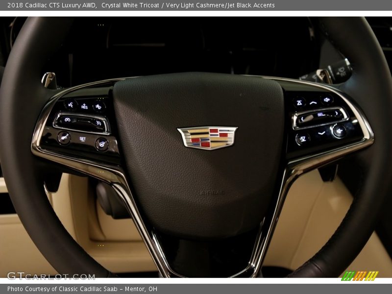 Crystal White Tricoat / Very Light Cashmere/Jet Black Accents 2018 Cadillac CTS Luxury AWD