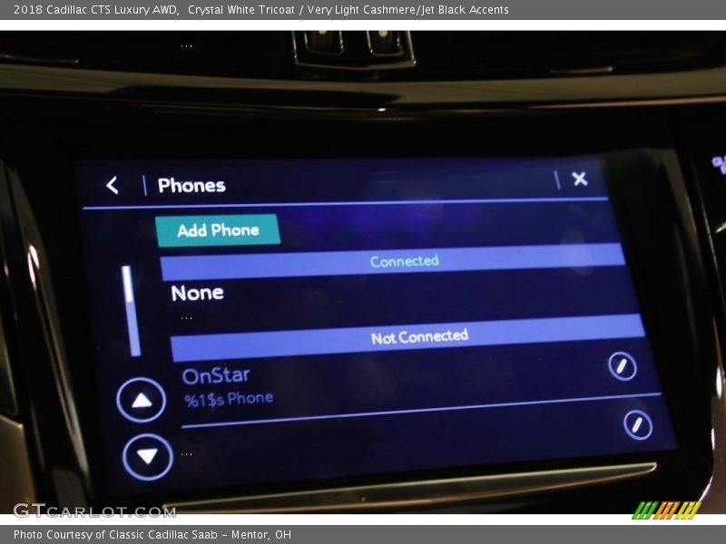 Crystal White Tricoat / Very Light Cashmere/Jet Black Accents 2018 Cadillac CTS Luxury AWD