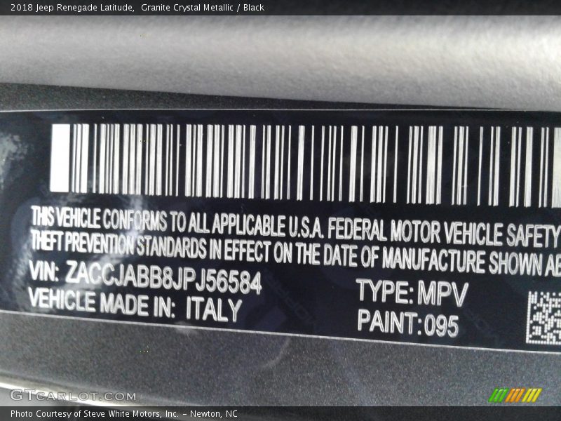 Granite Crystal Metallic / Black 2018 Jeep Renegade Latitude