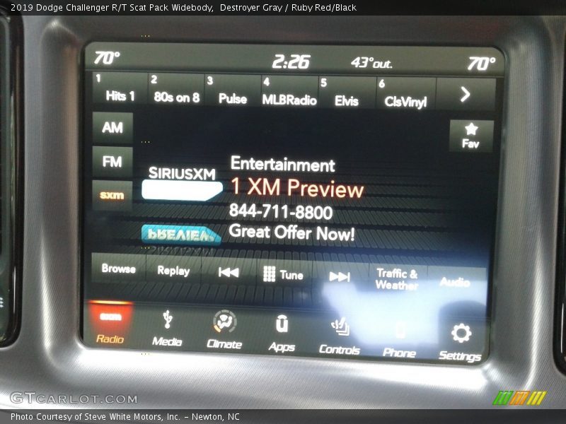 Destroyer Gray / Ruby Red/Black 2019 Dodge Challenger R/T Scat Pack Widebody