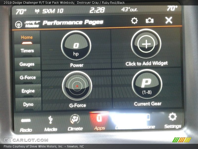 Controls of 2019 Challenger R/T Scat Pack Widebody