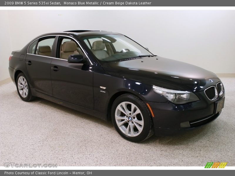 Monaco Blue Metallic / Cream Beige Dakota Leather 2009 BMW 5 Series 535xi Sedan