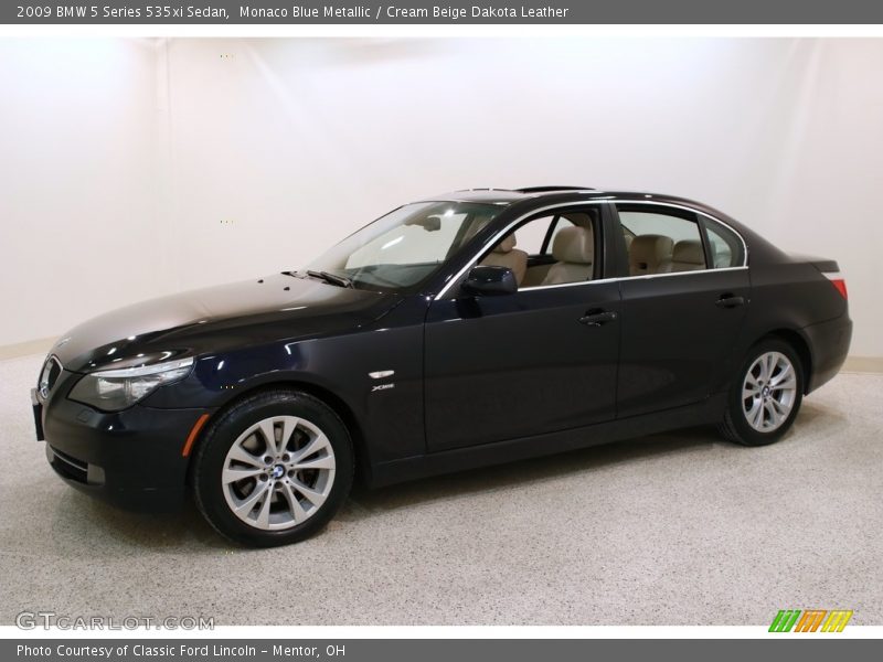 Monaco Blue Metallic / Cream Beige Dakota Leather 2009 BMW 5 Series 535xi Sedan