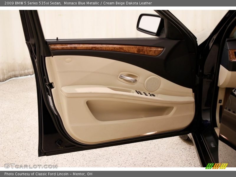 Monaco Blue Metallic / Cream Beige Dakota Leather 2009 BMW 5 Series 535xi Sedan