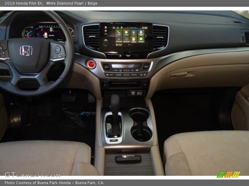 White Diamond Pearl / Beige 2019 Honda Pilot EX