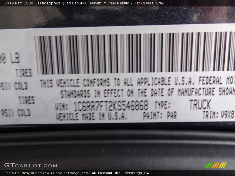 Maximum Steel Metallic / Black/Diesel Gray 2019 Ram 1500 Classic Express Quad Cab 4x4
