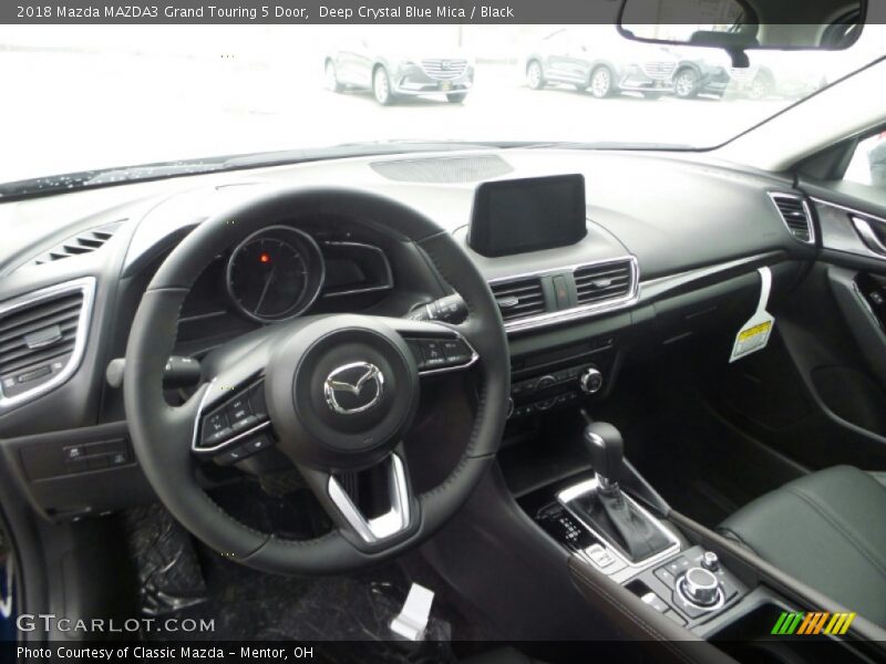 Deep Crystal Blue Mica / Black 2018 Mazda MAZDA3 Grand Touring 5 Door