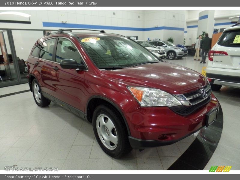 Tango Red Pearl / Gray 2010 Honda CR-V LX AWD