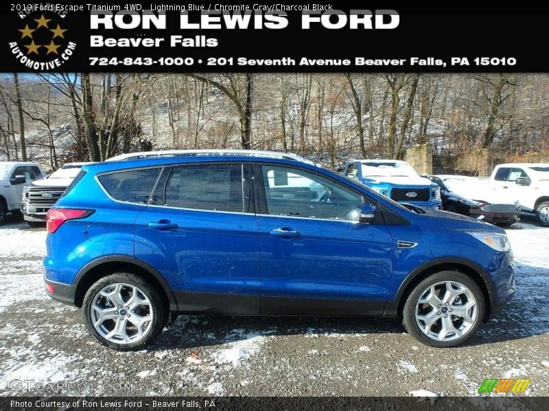 Lightning Blue / Chromite Gray/Charcoal Black 2019 Ford Escape Titanium 4WD