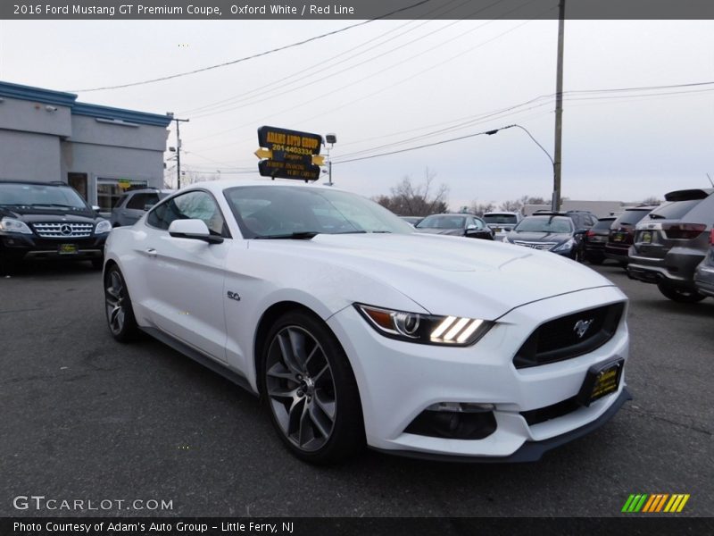 Oxford White / Red Line 2016 Ford Mustang GT Premium Coupe