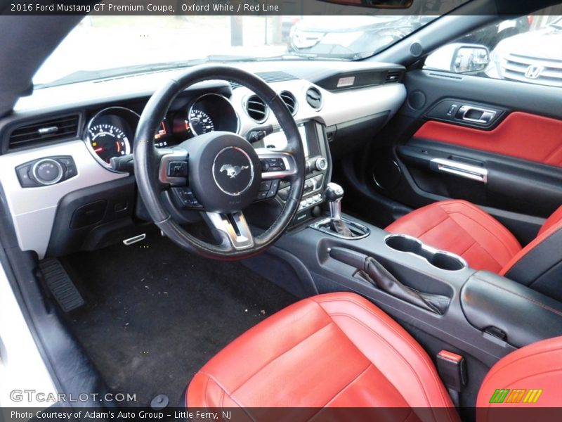 Oxford White / Red Line 2016 Ford Mustang GT Premium Coupe