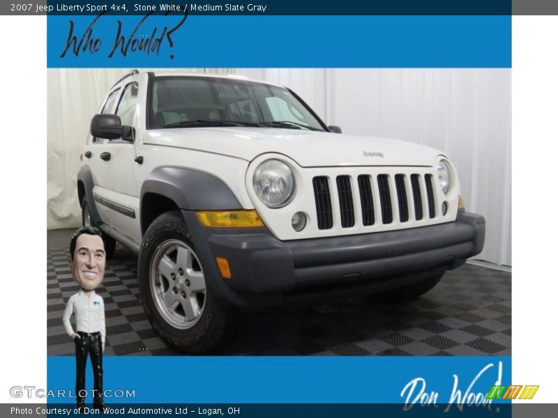 Stone White / Medium Slate Gray 2007 Jeep Liberty Sport 4x4