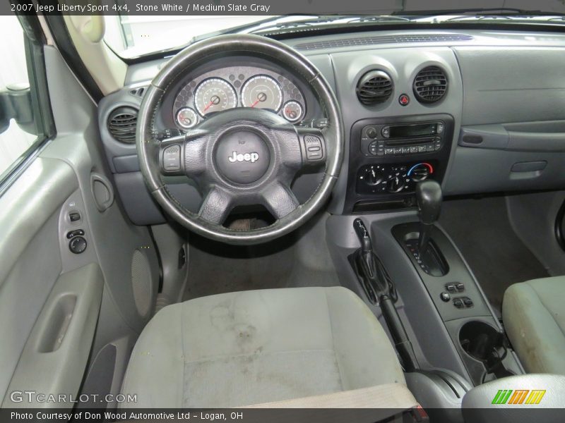 Stone White / Medium Slate Gray 2007 Jeep Liberty Sport 4x4