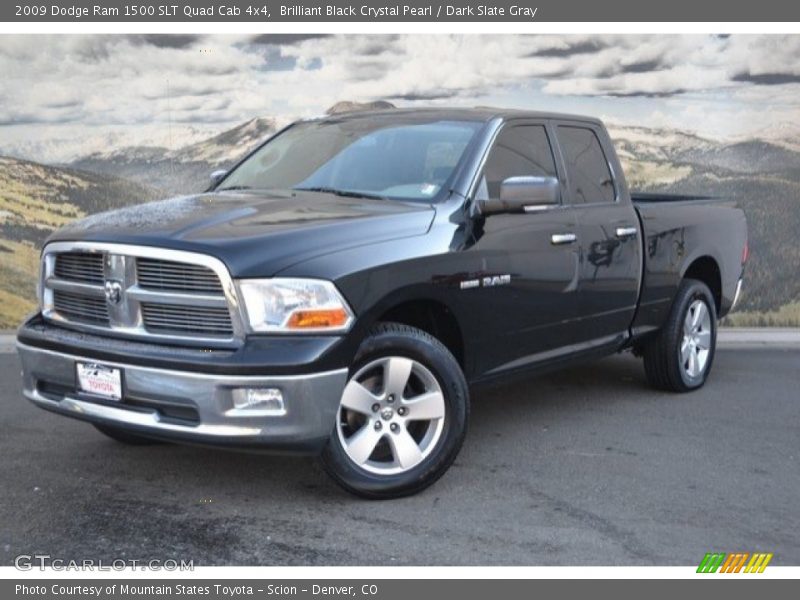Brilliant Black Crystal Pearl / Dark Slate Gray 2009 Dodge Ram 1500 SLT Quad Cab 4x4
