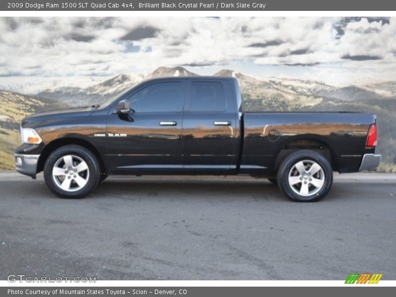 Brilliant Black Crystal Pearl / Dark Slate Gray 2009 Dodge Ram 1500 SLT Quad Cab 4x4