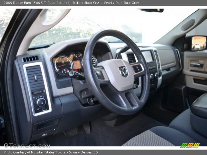 Brilliant Black Crystal Pearl / Dark Slate Gray 2009 Dodge Ram 1500 SLT Quad Cab 4x4
